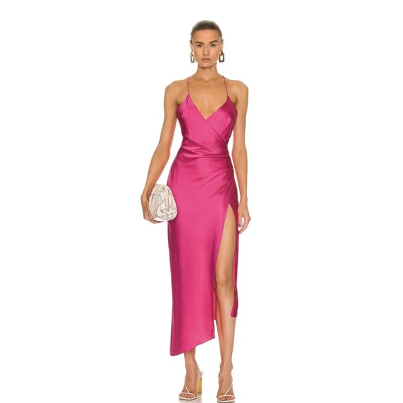 SER.O.YA Retrofete Emma Silk Dress Pink NWT - Picture 10 of 10